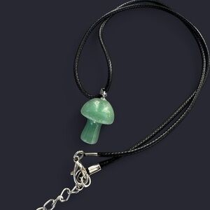 Green Aventurine Mushroom Pendant Necklace